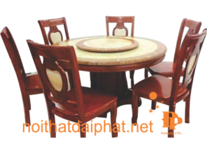 BÀN ĂN TRÒN MẶT ĐÁ 6 GHẾ