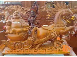 TƯỢNG DI LẶC NGỰA KÉO GỖ MÍT
