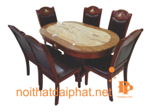 BÀN ĂN OVAL MẶT ĐÁ 
