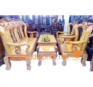 Salon gõ đỏ cột 12