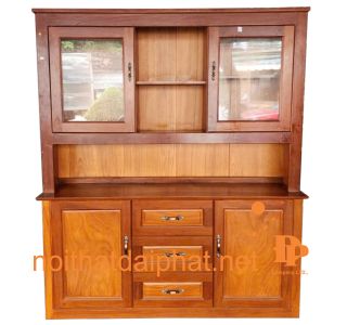 KỆ CHÉN BÁT 3 CÁNH GỖ GÕ