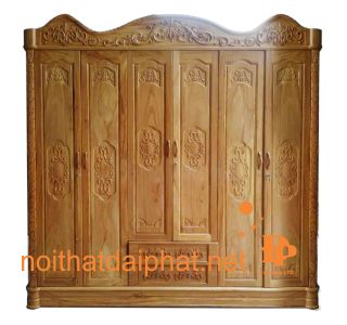 TỦ ÁO GÕ 6 CÁNH