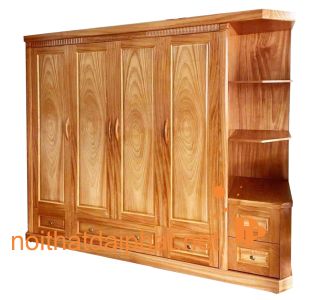 TỦ ÁO GÕ TRANG TRÍ 4 CÁNH 01