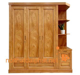 TỦ ÁO GÕ 3 CÁNH TRANG TRÍ 01
