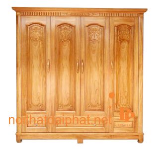 TỦ ÁO GÕ CHẠM 4 CÁNH