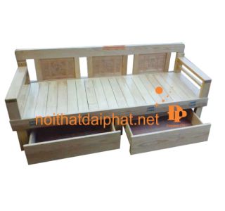GIƯỜNG GẤP HỘC KÉO GỖ SỒI