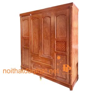 TỦ ÁO GỖ CẨM 4 CÁNH 2 NGĂN 01